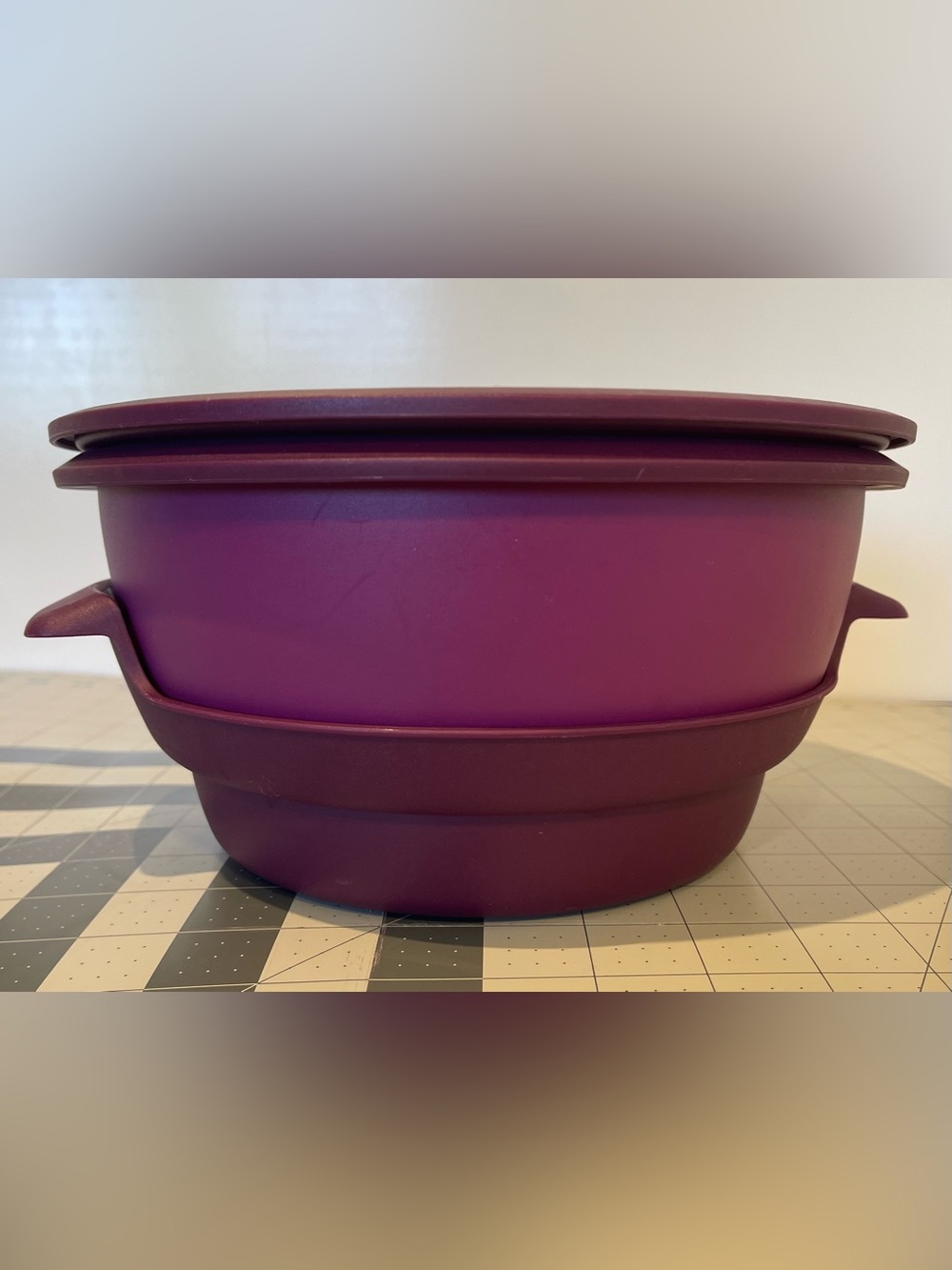 Tupperware SmartSteamer Purple Microwave Steamer 3Piece Replacement Parts No Lid